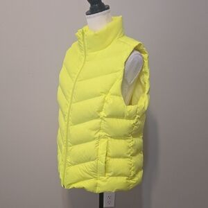 Lands' End Women's Neon Yellow Puffer Vest Size 14-16